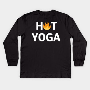 Hot Yoga Design Kids Long Sleeve T-Shirt